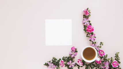 Coffee and flowers