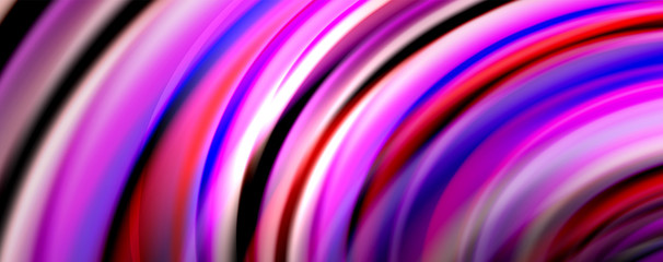 Fluid color waves with light effects, vector abstract background