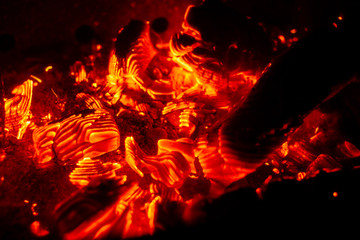 Fototapeta na wymiar burning charcoal. Background