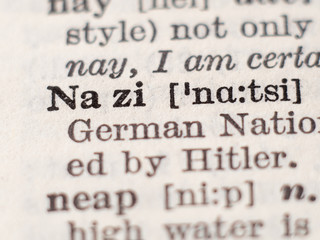 Fototapeta premium Dictionary definition of word Nazi, selective focus.