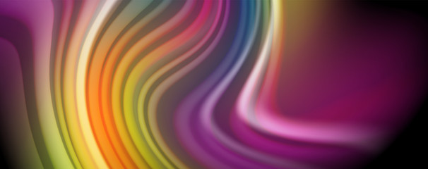 Flowing liquid colors - modern colorful flow poster. Wave liquid shapes. Art design for your design project