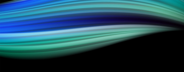 Abstract wave lines fluid rainbow style color stripes on black background. Artistic illustration for presentation, app wallpaper, banner or poster