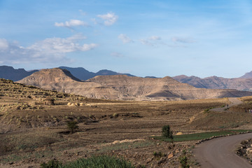 Landscape between Gheralta and Lalibela in Tigray, Ethiopia, Africa