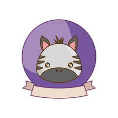 head of cute zebra animal with ribbon