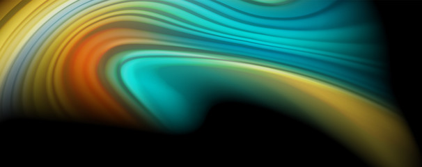 Flowing liquid colors - modern colorful flow poster. Wave liquid shapes. Art design for your design project