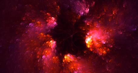 3D rendering abstract red fractal light background