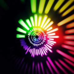 Radially spreading colorful light particles