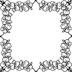 Vector illustration drawing flower frame for ornate art modern