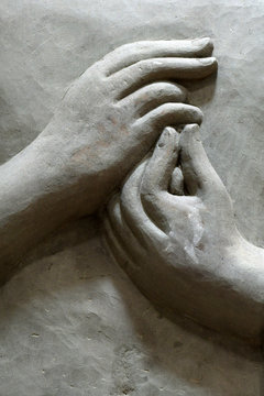 Hand of stone Buddha image