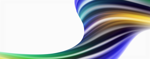 Modern Liquid color flow on white - colorful flow poster. Techno Wave Liquid shape in white color background. Design for your design project