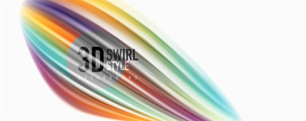 Modern Liquid color flow on white - colorful flow poster. Techno Wave Liquid shape in white color background. Design for your design project