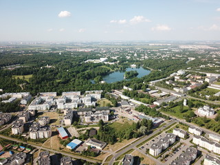 Fields, nature and house in Russia, Petergof