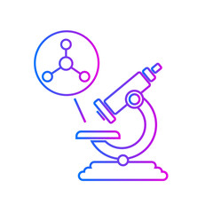 Microscope and atomic structure vector icon