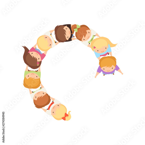 Kids Dancing In Circle Holding Hands Cute Preschool Boys And Girls Playing Together Top View Cartoon Vector Illustration Wall Mural Topvectors Kids Dancing In Circle Holding Hands Cute Preschool Boys And Girls Playing Together Top View Cartoon Vector Illustration Wall Mural Topvectors