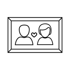 Family portrait photo vector icon on white background