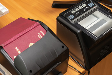 Devices for scanning passport documents, fingerprinting during border control of travelers....