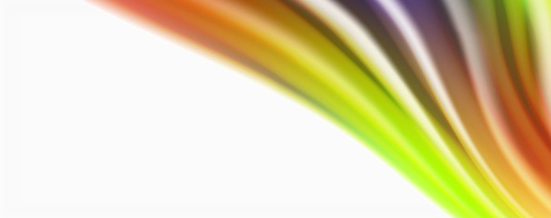 Modern techno Fluid color flow on white colorful poste. Art for your design