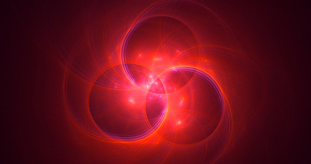 3D rendering abstract red fractal light background