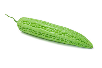 Bitter gourd or bitter melon, balsam pear, cucumber isolated