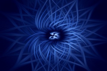 flame fractal dark background blue. energy light.