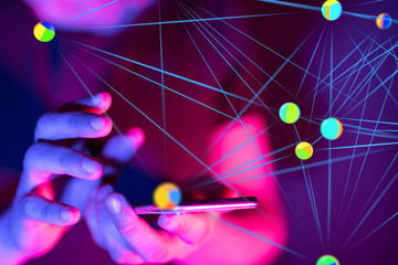 Digital Network and data concept