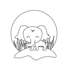 cute elephant animal isolated icon