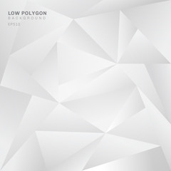 Obraz premium Abstract low polygon white background. Geometric triangles pattern backdrop.