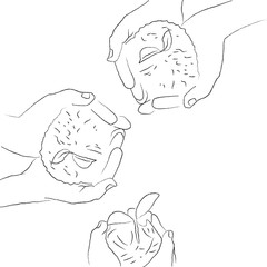 doodle three hand save plant is save world