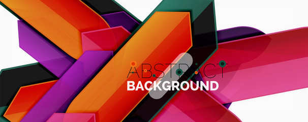 Geometric abstract background. Dynamic shapes composition