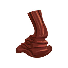 Chocolate paste is pouring. Vector illustration on white background.