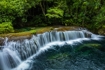 Fototapeta na wymiar Rarru Rentapao Cascades, Waterfall and the River, Teouma village, Efate Island, Vanuatu