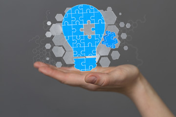 Innovative idea in business - hand concept design..