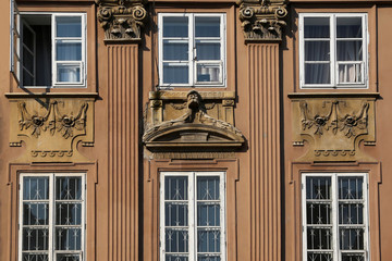 Window decoration of buildings in the old town.
