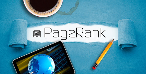 Blue paperwork with term page rank