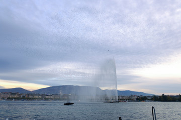 Naklejka na ściany i meble Jet d'eau, Lake Geneva, Switzerland, Lac Leman