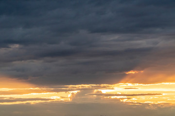 Dramatic sky with colorful clouds