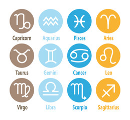 12 astrological signs. Vector zodiac icons set II.