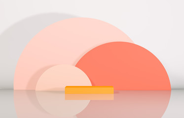 Natural beauty podium backdrop with geometric shape for product display. Abstract 3d composition background.