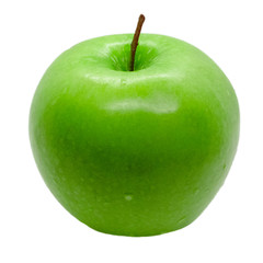 Green apple on white background isolated