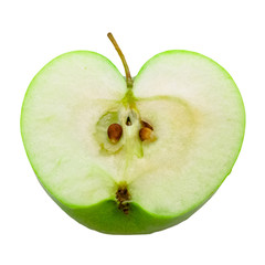 Half an apple on a white background isolated