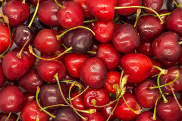 Cherry Fruit background fresh healthy berries and fruits