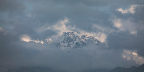 mountain view through the thundercloud