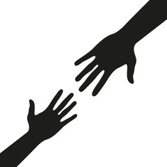 Help hand icon. Simple vector flat illustration