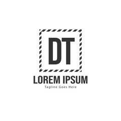 Obraz premium Initial DT logo template with modern frame. Minimalist DT letter logo vector illustration