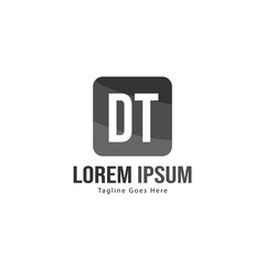 Initial DT logo template with modern frame. Minimalist DT letter logo vector illustration