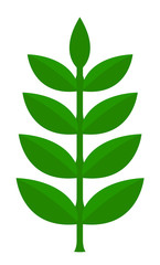 Cartoon green plant vector flat illustration