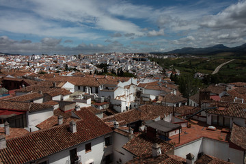Fototapeta na wymiar View of the city of Ronda from the bell tower of the Cathedral, Andalusia, Spain