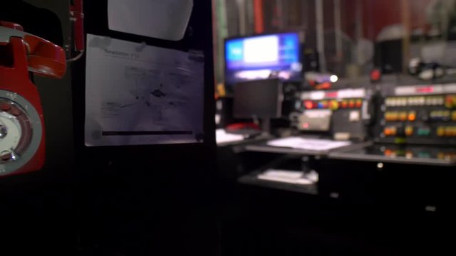 vintage red phone in backstage