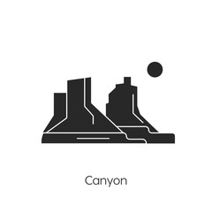 canyon icon vector symbol
