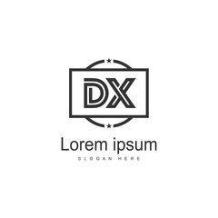 Obraz premium Initial DX logo template with modern frame. Minimalist DX letter logo vector illustration